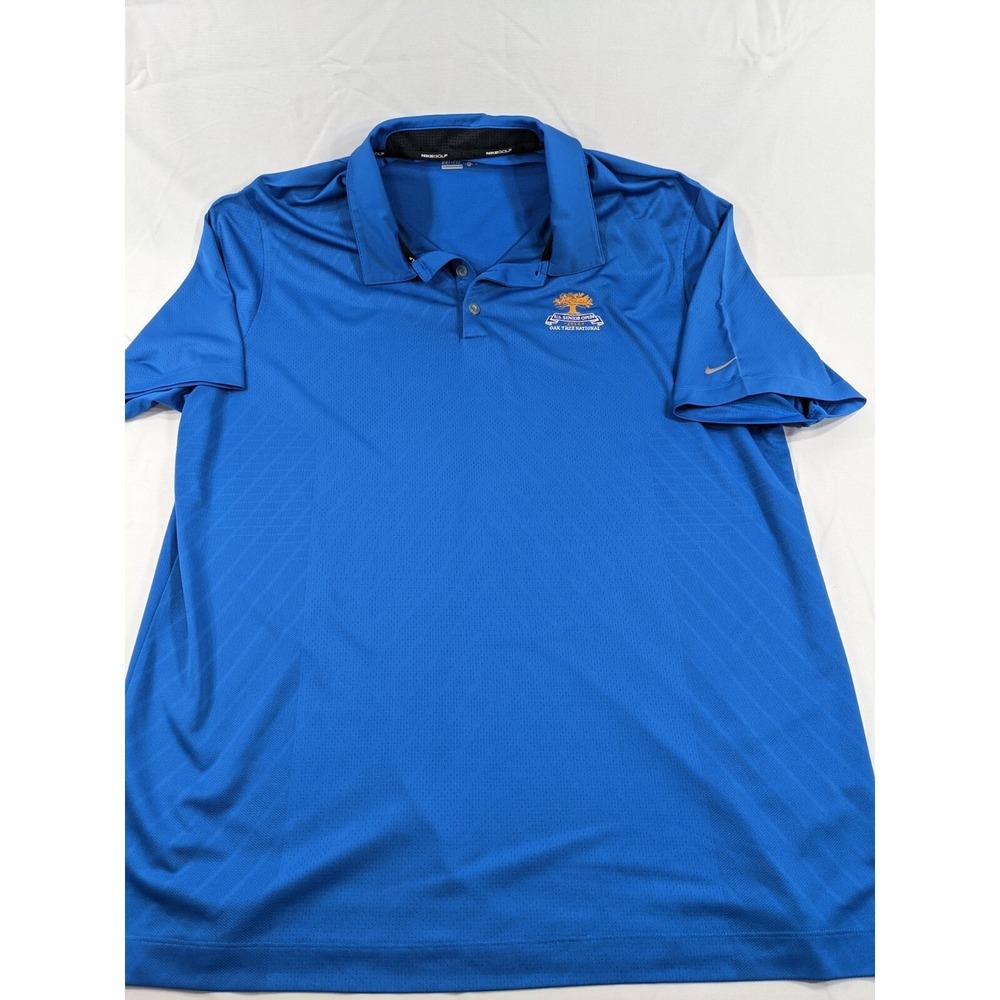 Nike Golf Short Sleeve US Senior Oak Tree National Polo Shirt Size XL Blue‎ Exc